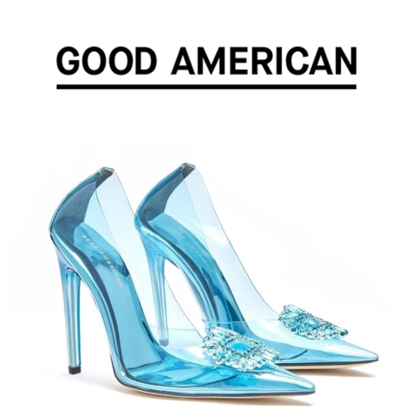 🆕️ GOOD AMERICAN- CINDER-F*CKING-RELLA PUMP - SIZE 9.5 - Blue - Picture 2 of 4